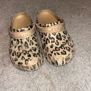 **Cheetah Print Crocs - Worn Bottoms, Cheap!**!